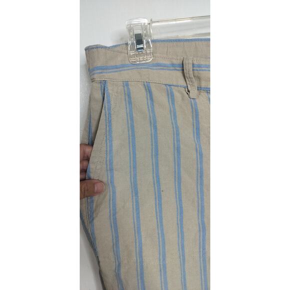 4080)J Jill Love Linen Flax-Blue Creased -front Wide Legs Pants Size MP - Picture 4 of 9